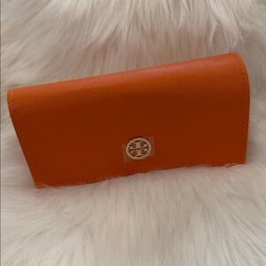 Tory Burch Orange Leather Sunglasses Case